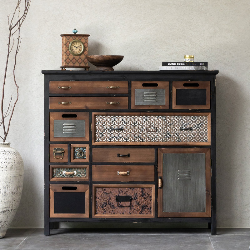 George Oliver Vintage Storage Cabinet with Multi-Drawer Organizer